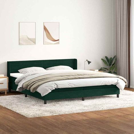 Boxspringbett mit Matratze Dunkelgrün 180x220 cm Samt (1/5)
