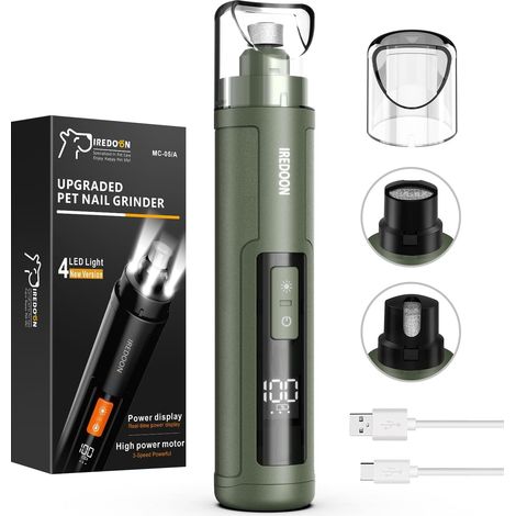 Lime à Ongles Chien, 3 Vitesses avec 4 lumières LED pour Animaux (1/5)