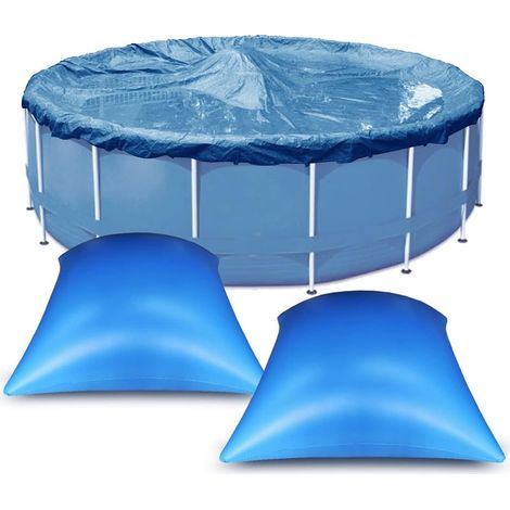 Quadratisches 120x120 cm großes Pool-Winterkissen, Pool-Winterschwimmer, aufblasbares Winterkissen, Winterball für Aufstellpools, Poolzubehör für Abdeckungen, Frostschutz-Poolkissen (2 Stück) (1/5)