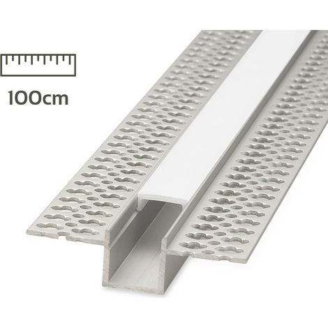 LED Trockenbau U-Einbau-Profil eloxiert 55,5 x 15mm opal - Länge: 100cm