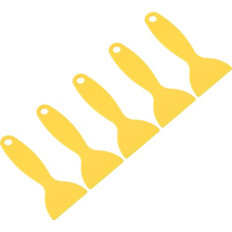 Spatule d'imprimante 3D Flexible en plastique, grattoir d'élimination de résine d'impression pour WANHAO D8 ANYCUBIC Nova jaune 5 pièces (1/5)