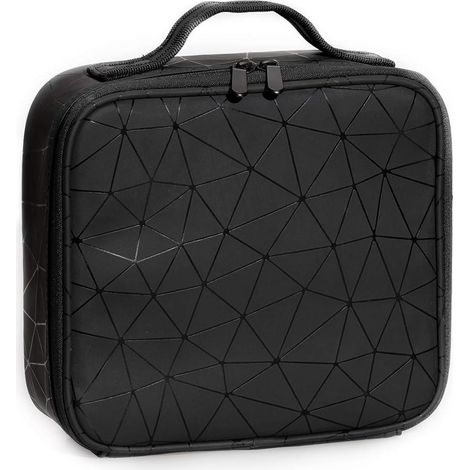 Trousse de toilette carrée portable avec cloison (noir) (1/2)