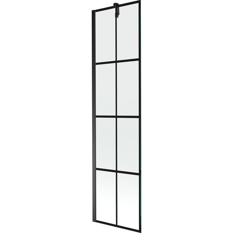 Mexen Next 1-Flügel-Badewannenwand 50 x 150 cm, Schwarzes Design, Schwarz - 895-050-000-00-77-70 (1/5)