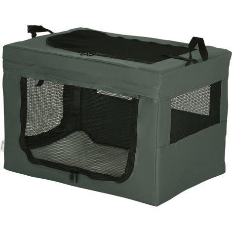 PawHut Trasportino per Gatti e Cani Mini con Cuscino e Sacca 60x42x42cm Grigio
