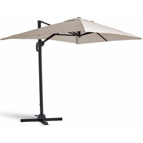 Parasol déporté rotatif 2x3m en aluminium écru