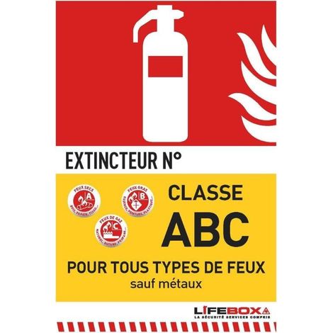 Panneau signalétique extincteur abc