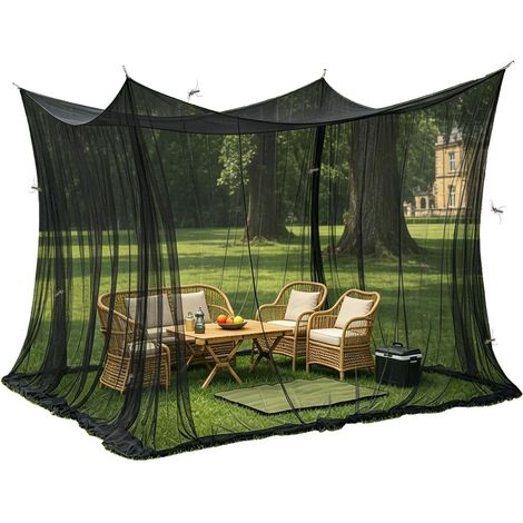 Moustiquaire pour l'intérieur et l'extérieur, 300 x 300 x 250 cm, 220 Mailles, XXL Moustiquair de Voyage, Moustiquaire XXL pour Jardin, Pergolas, Patios et Camping (1/5)