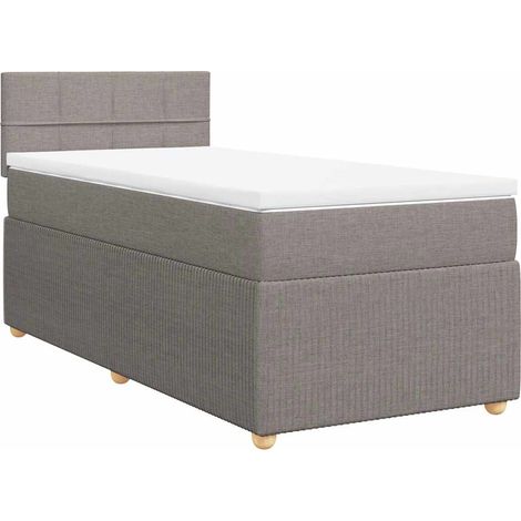 Maison Exclusive - Cama box spring con colchón tela gris taupe 10 (1/5)