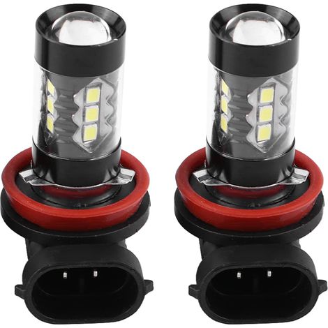 2 Pcs H11 H8 LED Ampoules Antibrouillard, 12V-24V 80W Voiture Haute Puissance Lumineux LED Brouillard Ampoules Diurnes (1/5)