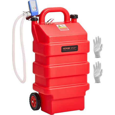 Bidon d'Essence Diesel sur Roues, 60,5 L, Réservoir de Carburant, avec Pompe Transfert Carburant Électrique 12 V CC 9,5 L/min, Tuyau de Distribution 1,2 m, Buse Capteur Arrêt Automatique, Rouge (1/5)