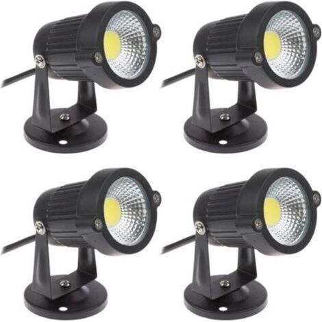 Lot de 4 Spot Led Cob - 5 W - 220 V - Ip65 - Orientable - Pour Jardin Terrasse Allée Extérieur (1/5)