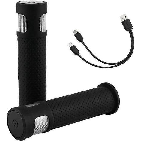 Lenkergriffe mit Blinklicht für Elektroroller, universell einsetzbar (STJ2) Schwarz (1/5)