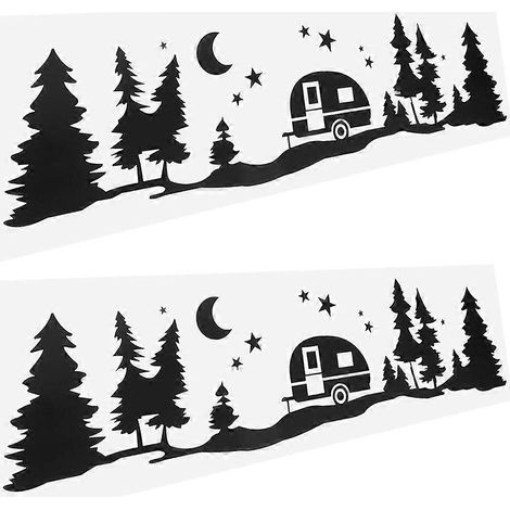 Autocollants Lune, Arbre et Forêt (lot de 2) pour la décoration de voiture (1/5)