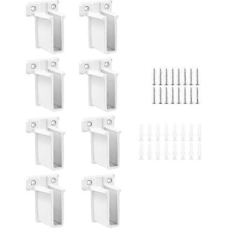 8 supports d'extrémité pour cadre métallique, supports de penderie en plastique, supports muraux, équerres d'angle pour cadre métallique, supports muraux (1/5)