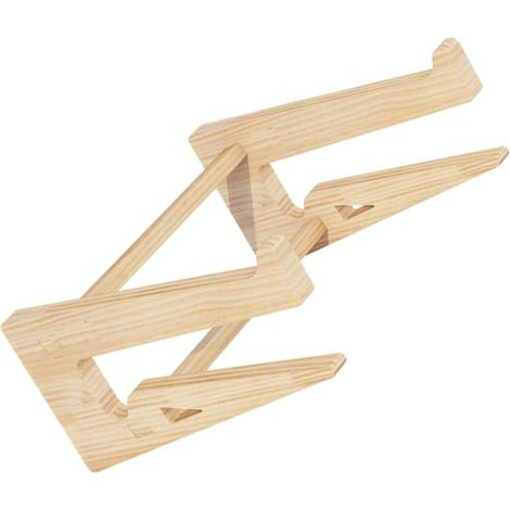 Support Surélevé pour Ordinateur Portable en Bois Angle Incliné Raisonnable Support Bois pour Ordinateur Portable, pour Ordinateur Portable et Notebook, Usage Étude et Café (1/5)