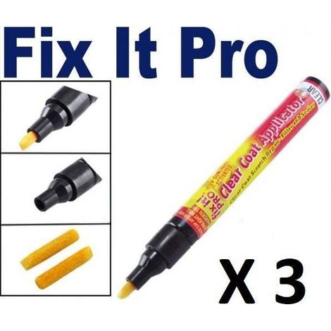 3 X Fix it pro - Stylo efface rayure carrosserie voiture, moto, vélo