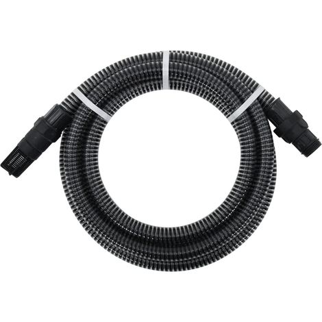 FIMEI Tuyau d'aspiration avec raccords en PVC 7 m 22 mm Noir (1/5)