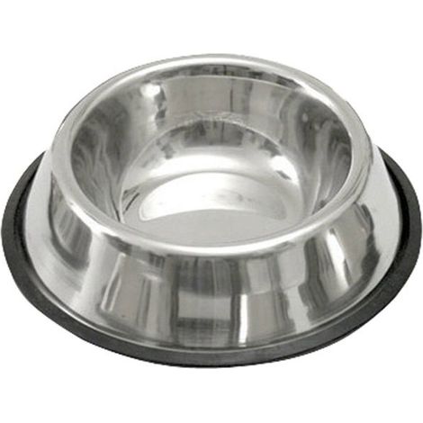 Ciotola in acciaio con bordo in gomma antiscivolo per cani 900 ml