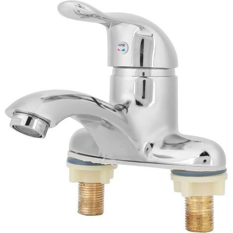 Robinet d'évier de salle de bain, robinet mélangeur d'eau chaude et froide à 2 trous, en alliage de zinc, robinet de toilettes réglable pour la maison et l'hôtel