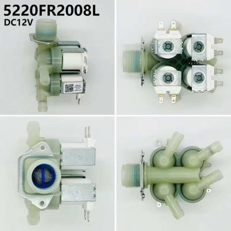 Supply of the 5220FR2008N water inlet solenoid valve for washing machines, spare parts for fully automatic washing machines, 12V DC water inlet solenoid valve (1/5)