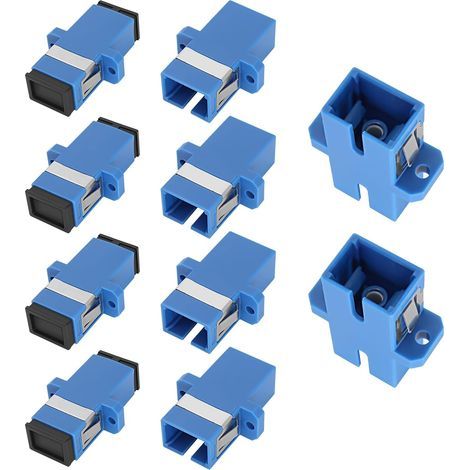Paquete de 10 acopladores ópticos monomodo simplex hembra a hembra SC/UPC para redes de Internet y telecomunicaciones. (1/5)