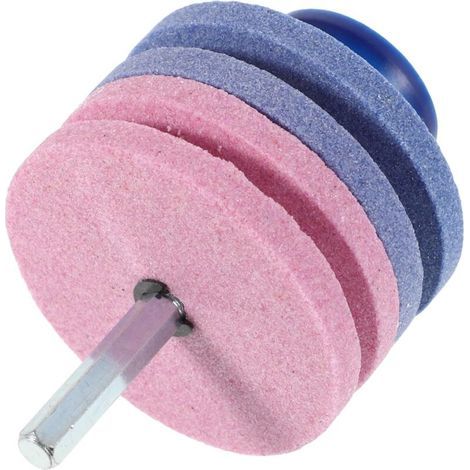 Affûteur pour Outils de Jardin Pierre à Aiguiser Double Couche, Affûtage Précis pour Lames de Tondeuse, Adapté Jardinage de Plein Air (1/5)