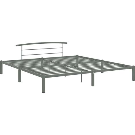 Maison Exclusive - Bettgestell Grau Metall 180x200 cm (1/5)