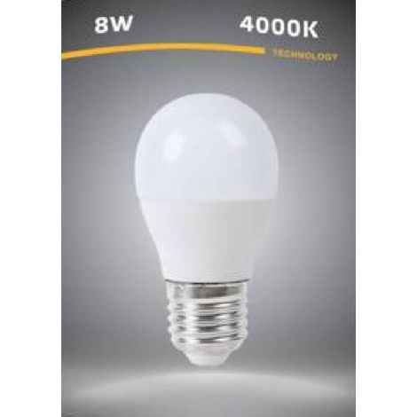 TrAdE Shop Traesio - Lampadina Led E27 G45 8 Watt 15d Bulbo Luce Bianco Caldo Freddo Naturale G4509 - -Bianco Naturale      -
