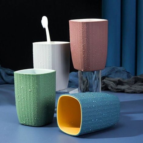 Porte-brosse à dents, gobelet à brosse à dents, verre de salle de bain, gobelet porte-brosse à dents de salle de bain, peut conteni (1/4)