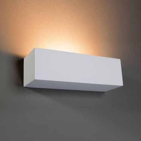 [NEUWERTIG] B-Ware Lindby Rechteckige Wandleuchte Lenny Wandleuchte Lampe Licht Dekolampe Gips E14