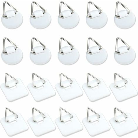 Pair Packung mit 50 unsichtbaren Klebehalterungen, 2,5 cm, vertikale Klebehalterungen für Wandplaketten, Wandplaketten für Teller, Bilder, dekorative Kunst (weiß)