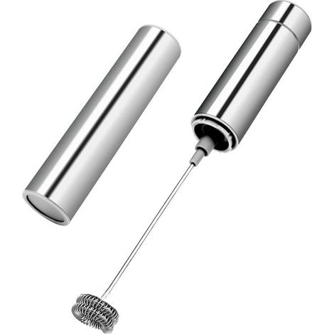 Mousseur à lait électrique portable, fonctionnant sur piles, pour café, lattes et cappuccinos. (1/4)