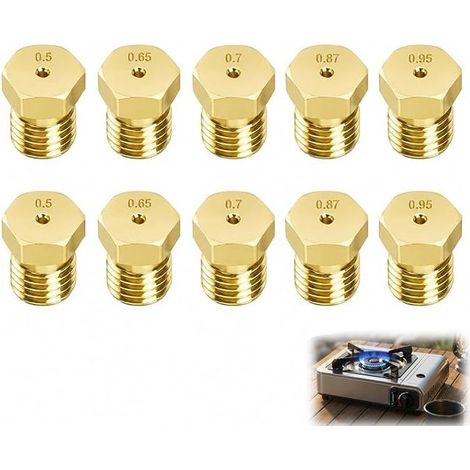 Butane Gas Nozzle Kit LPG Universal Conversion Kit 0.6 mm 0.8 mm 0.9 mm Butane Injector for Stoves Gas Bottle Conversion Cap Cooking Accessories (1/4)