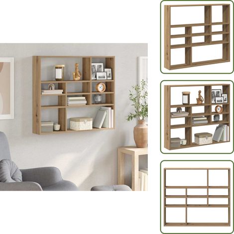Wandregal Artisan-Eiche 90x16x78 cm Holzwerkstoff - Wandregal - Wandregale - Schweberegal - Wandboard (1/5)