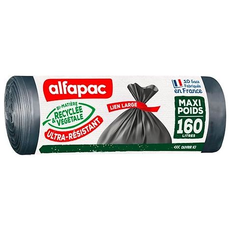 Sac poubelle maxi poids Alfapac 160 Litres - Colis de 30 (1/2)