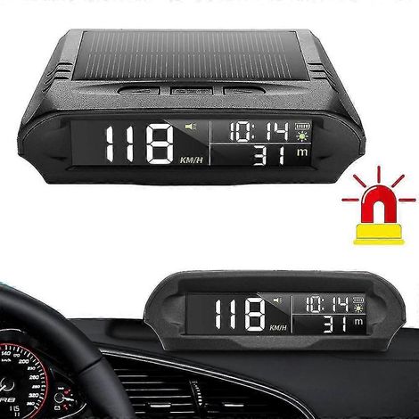 Medidor digital solar universal para coche con GPS, velocímetro, alarma de exceso de velocidad y visualización de distancia y altitud. (1/5)