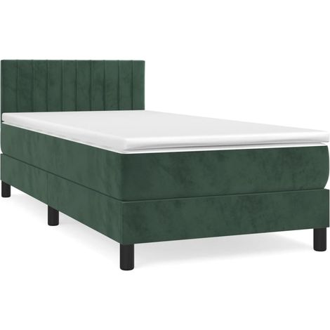 Sommier à lattes de lit et matelas Vert foncé 80x200 Velours (1/5)