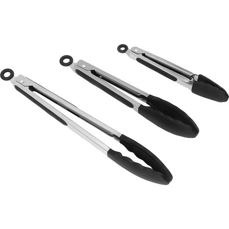Lot de 3 pinces de cuisine multifonctions, résistantes à la chaleur et antidérapantes, idéales pour les buffets, barbecues et fêtes. (1/5)