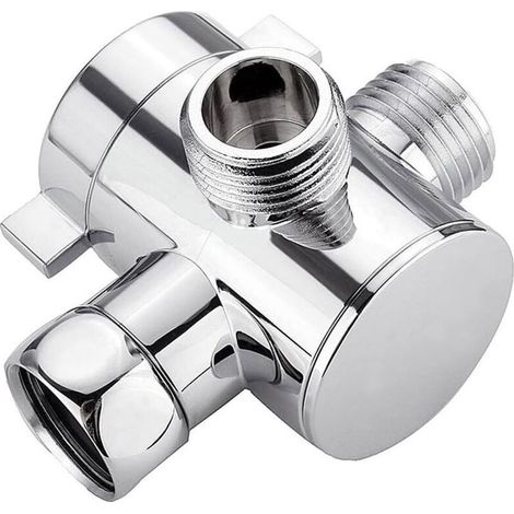 Vanne de dérivation de douche tri-porte G1/2 pouces, distributeur multifonction, adaptateur de douche, accessoire de pommeau de douche, pièce de rechange pour salle de bain (1/5)