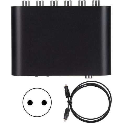 Décodeur Audio Numérique 5.1 Canal DAC avec Sortie RCA et AUX 3.5mm, Alimentation 100‑240V EU (1/5)