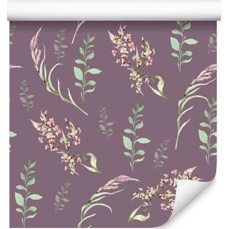 Papel pintado de flores silvestres pintadas para salón y dormitorio, 50x1000 cm (1/5)