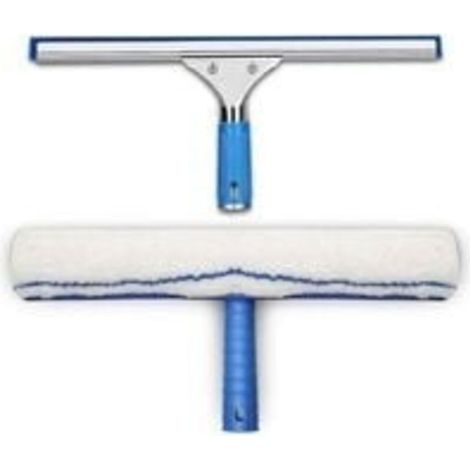 Kit de nettoyage de fenêtre, raclette à vitre et microfibre chiffon, raclette douche avec lèvre en caoutchouc, outil de nettoyage de vitres,raclette aquablade 35cm