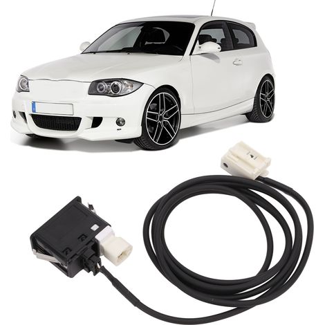 Câble adaptateur de câblage pour prise USB AUX avec interrupteur, entrée audio/vidéo, câble USB et prise avec interrupteur pour BMW Série 3, X5, X6 et Z (1/5)