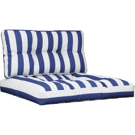 Maison Exclusive - Cuscini per Pallet 2 pz Strisce Blu e Bianche in Tessuto