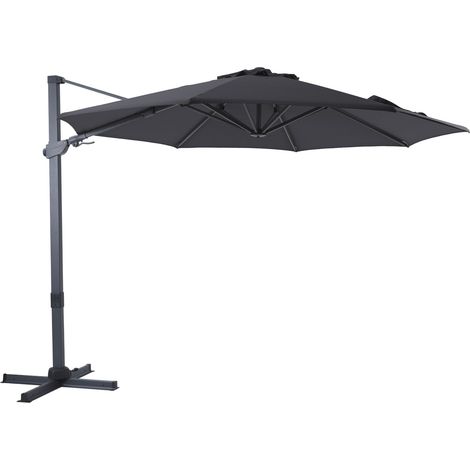 Axi Cyrus Premium Parasol Déporté Gris/Anthracite - Rectangulaire Ø 300Cm - Structure Aluminium - Rotation 360 - Inclinable - Résistant Aux Uv (1/5)