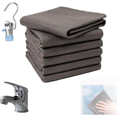 Chiffon Nanofibre Ultra-Absorbant Anti-Calcaire, Magic Clean Chiffon, Nettoyage Efficace pour Miroirs, Vitres Voiture, Cuisine Et Salle De Bain (5 pièces,30 x 30 cm) (1/5)