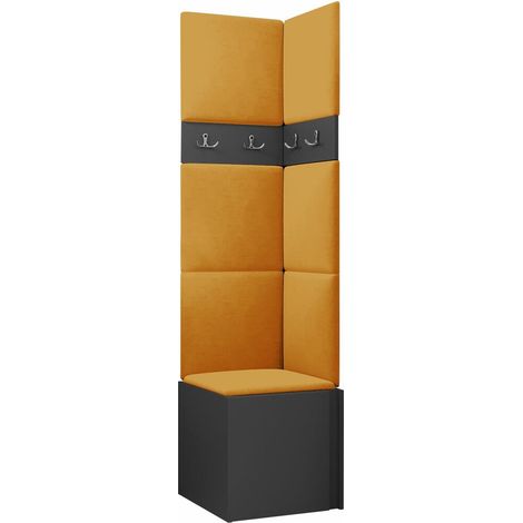 Meuble d'entrée Pinis XXI, Graphite, 186x42x46cm, Tissu, Stratifié, À poser, Murale