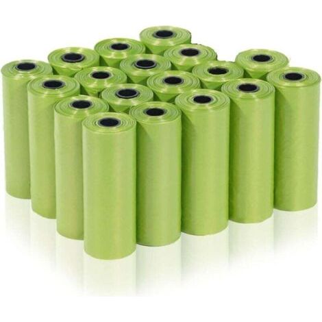 270 pièces Sac a Crottes Chien, Sacs Ramasse-Crottes pour Chiens, Vert, Sac Caca Chien -30 x 22CM, Polyéthylène-Matériau, Portable (40 Rouleaux, 15 par Rouleau) -Sac a Crotte