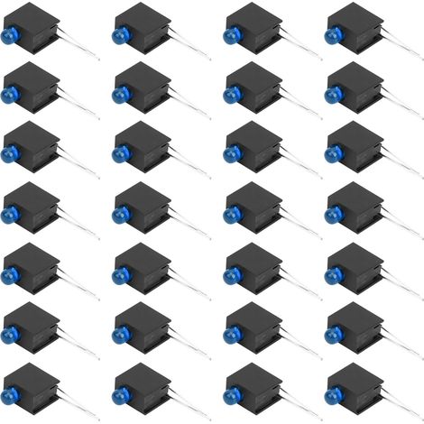 Kit de 100 diodes LED 3 mm avec support, fixation latérale à un trou, accessoires industriels, lumière bleue (1/5)