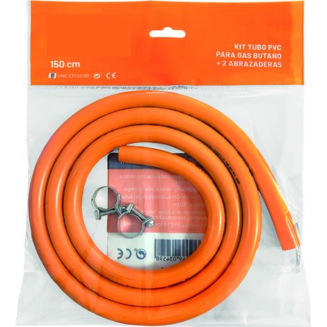 Kunststoff Butan Gasschlauch 1,5M mit 2 Schellen (1/3)